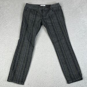 Free People Jeans Womens 28 Black Gray Striped Skinny Mid Rise Denim 30 x 26